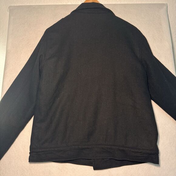 Covet Handcrafted Redemption Black Wool Blend Double Breasted Button Coat Jacket - Picture 2 of 14